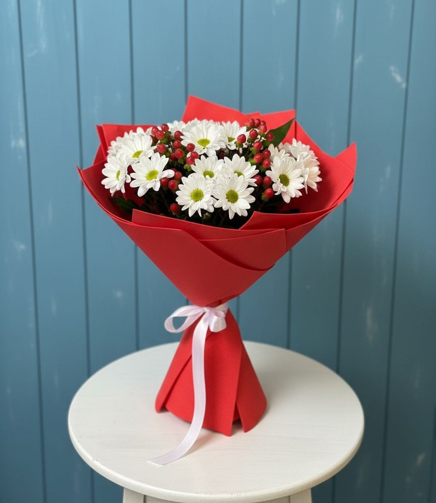 Букет цветов из: Хризантемы в Приморске Ленинградской области