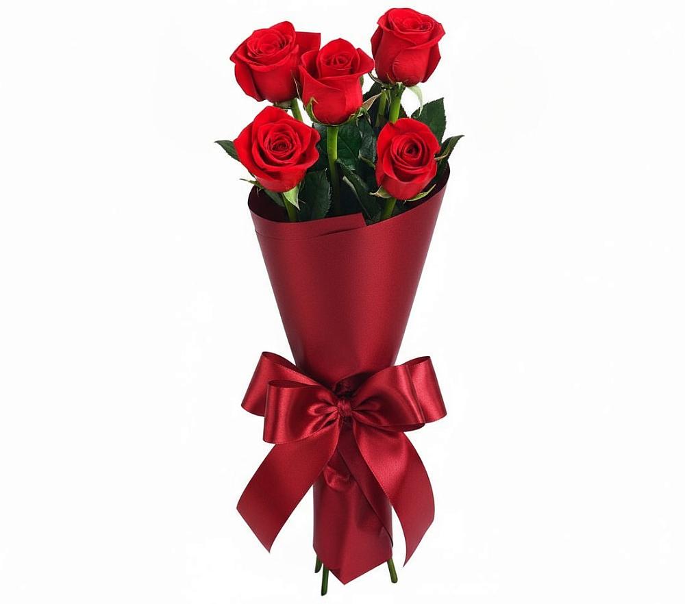 Букет 5 Красных роз Эдлесс Лав в Приморске Ленинградской области