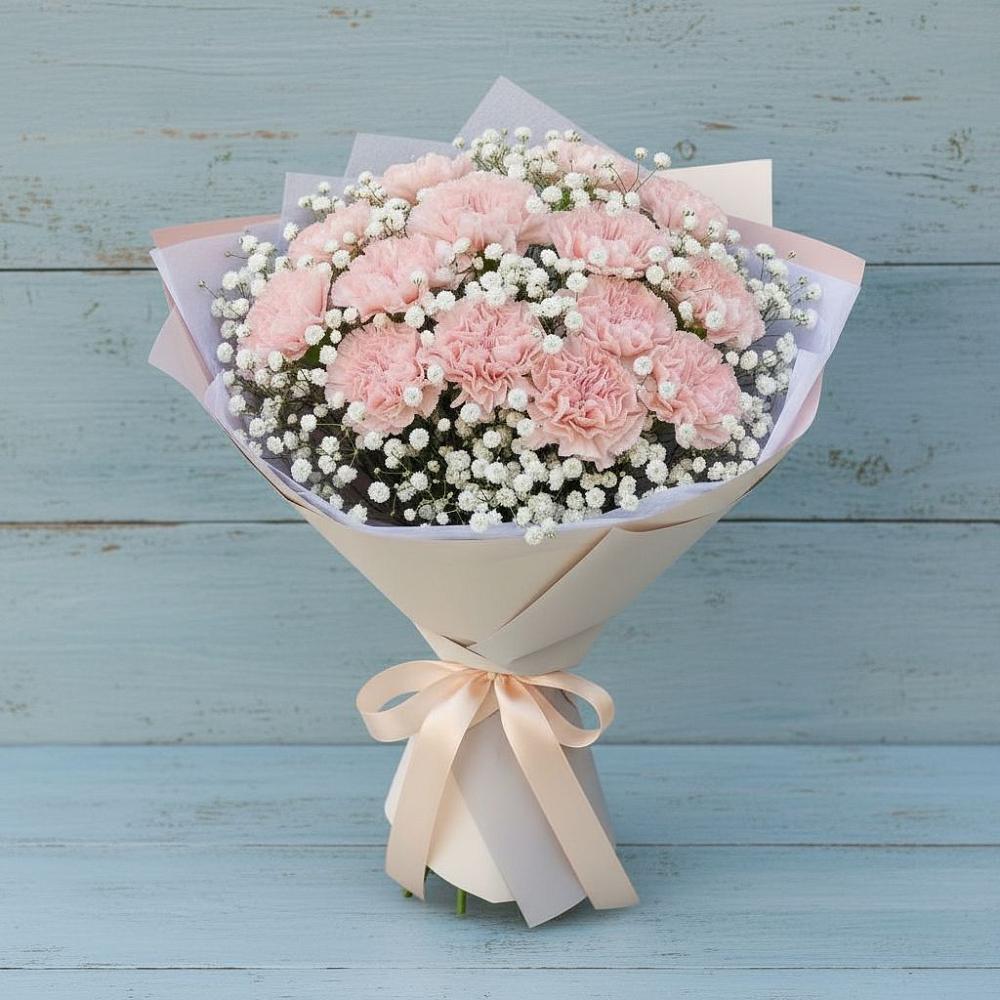 Букет цветов из: Гвоздики в Приморске Ленинградской области