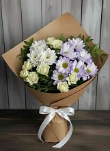 Букет цветов из:  Хризантемы и Розы в Приморске Ленинградской области
