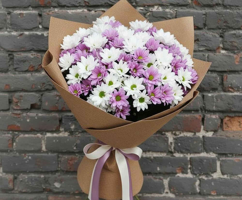 Букет цветов из: Хризантемы в Приморске Ленинградской области