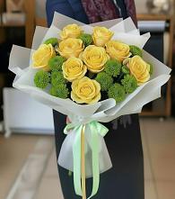 Букет цветов из:  Хризантемы и Розы #REPLACE_PRED# Приморске Ленинградской области