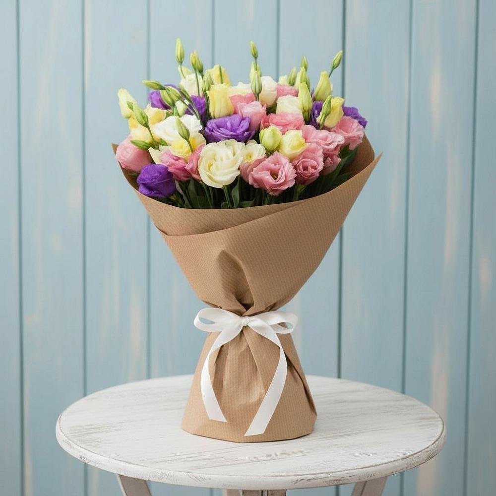 Букет цветов из: Лизиантусы в Приморске Ленинградской области