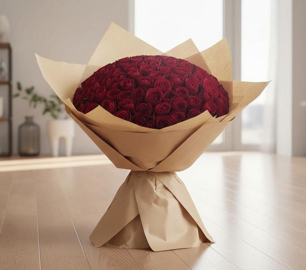 Букет 101 Красная роза в Приморске Ленинградской области