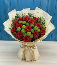 Букет цветов из:  Розы и Хризантемы #REPLACE_PRED# Приморске Ленинградской области