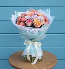 Букет цветов из:  Хризантемы и Розы #REPLACE_PRED# Приморске Ленинградской области