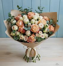 Букет цветов из:  Альстромерии и Розы в Приморске Ленинградской области